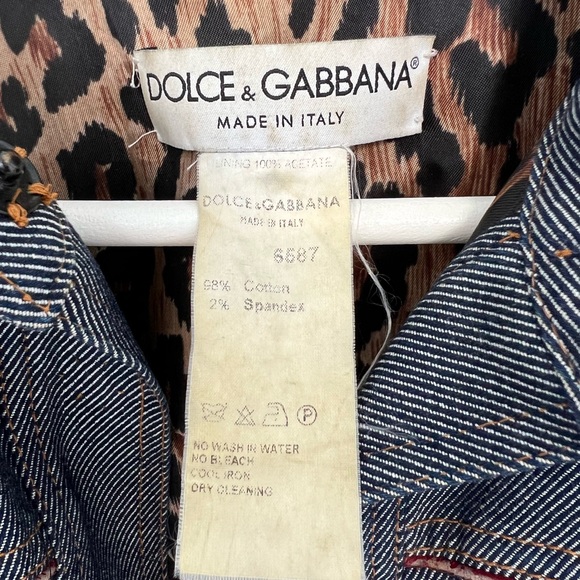 VINTAGE Dolce & Gabbana Jean Jacket sz 40 - Picture 7 of 12